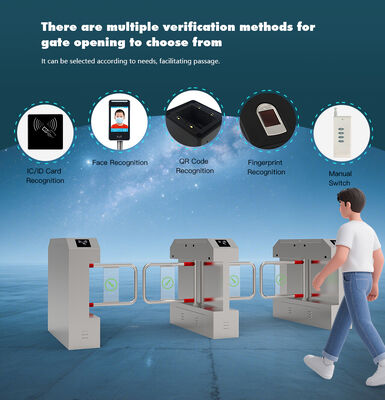 Intelligent Swing Barrier Turnstile with 40 Persons/Min Capacity Triple Anti Pinch Protection and Intelligent Recognition