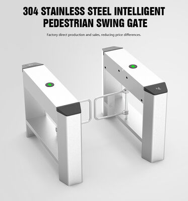 HCW SS304 Swing Barrier Turnstile with 20W Motor Power 2 Million Working Life Access Control Turnstile