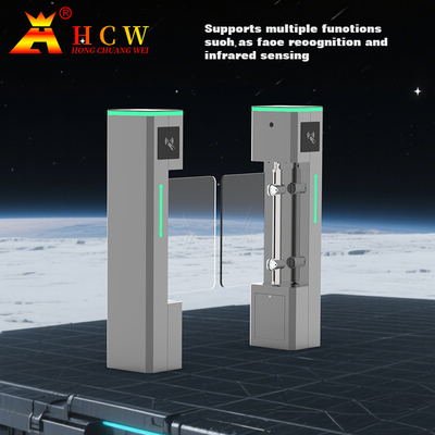 بوابة HCW Swing Turnstile مع حاجز سرعة القياسات الحيوية قناة مزدوجة للوصول إلى المشاة