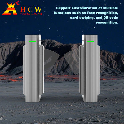 HCW Flap Barrier Gate Entrance Pedestrian Access Control Turnstile Stainless For Office Buildings