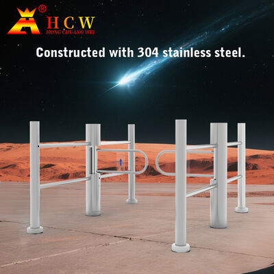 HCW Stainless Steel Swing Turnstile Gate with Adjustable Channel Width (600-1250mm) and 5 Million Cycle Lifespan for High Traffic Areas